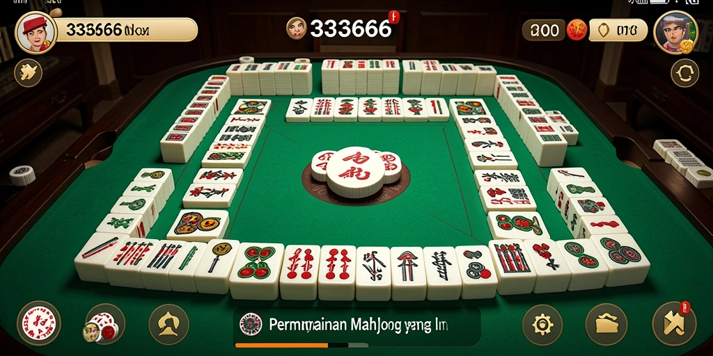 Screenshot gameplay 333666 menampilkan momen mencocokkan ubin Mahjong.