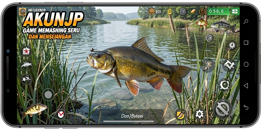 Tampilkan gameplay memancing yang mendebarkan di AKUNJP.