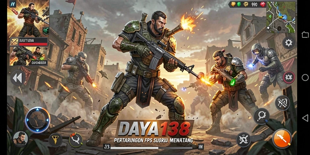 Gameplay aksi tinggi dalam DAYA138 dengan senjata dan taktik.