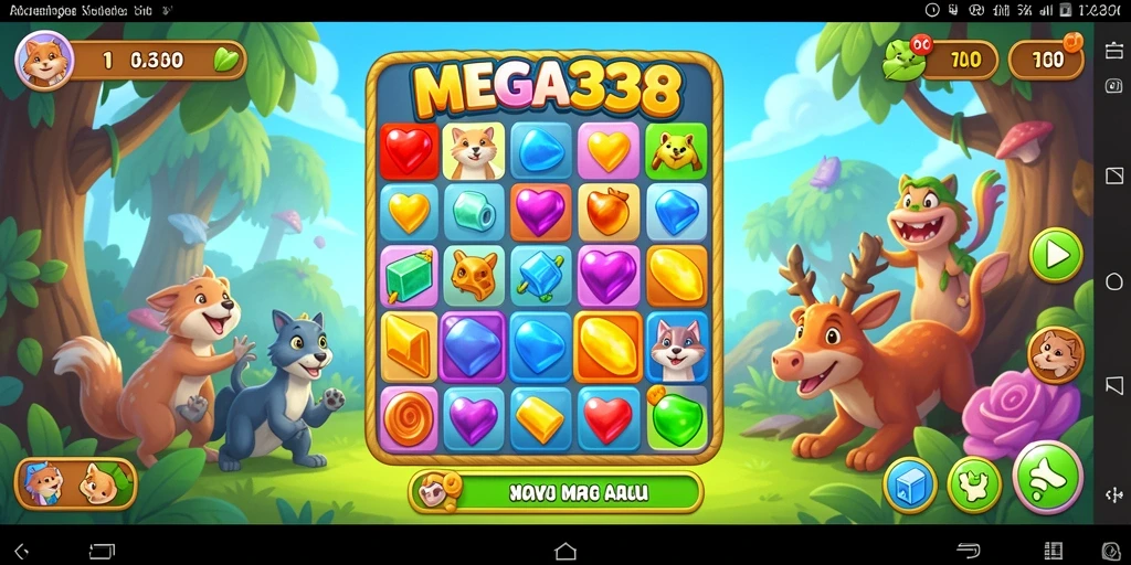Tampilan gameplay MEGA338 yang seru dalam genre Match-3.