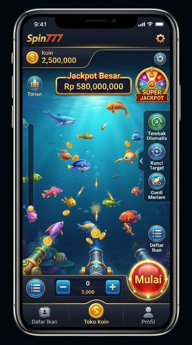 Screenshot tampilan antarmuka aplikasi spin777 yang menarik.